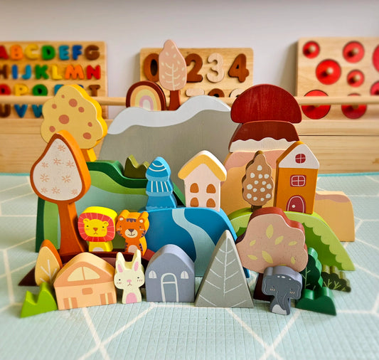 Kindora Wooden Nature Play Set — Montessori Imaginative Learning Toy