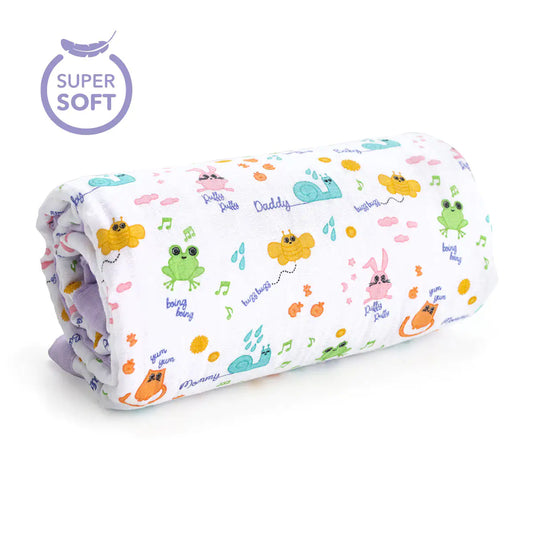 Milk & Moo™ Friends Quilted Muslin Blanket – 4-Layer Soft & Snuggly Comfort