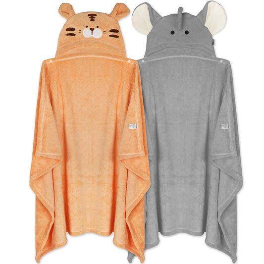 KOZMIC™ 2-Pack Toddler Hooded Bath Towels – Mouse & Tiger