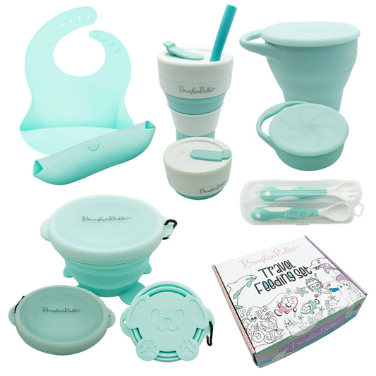 CompactCare Baby Feeding Kit – Travel-Friendly Silicone Dining Set for Babies & Toddlers