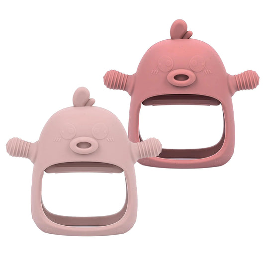Food-Grade Silicone Baby Teething Mitten Set – 2 Pack