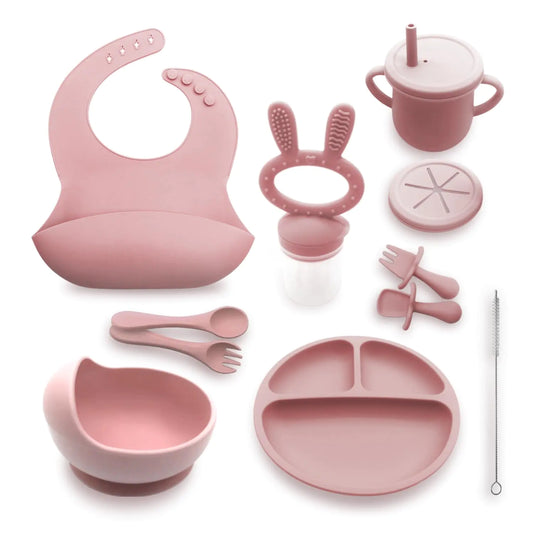 FeastEase™ 10-PC Set – Rose Pink Silicone
