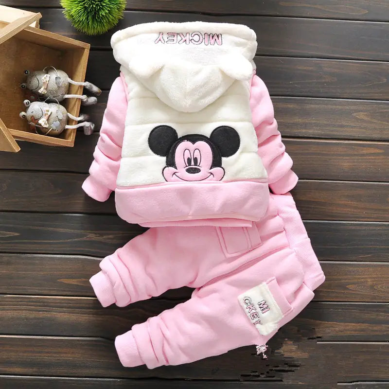 🧸 Cozy Seasonal Kids' Outfit Set – 3-Piece Warm Vest & Pants