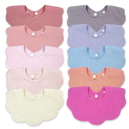 Elliefouse Baby Bibs – 9 Pack Muslin Cotton