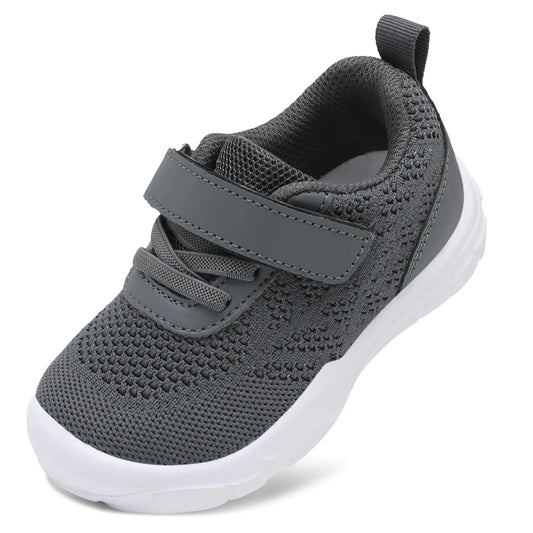 👟 Lightweight Toddler Sneakers – Grey | Breathable & Comfy