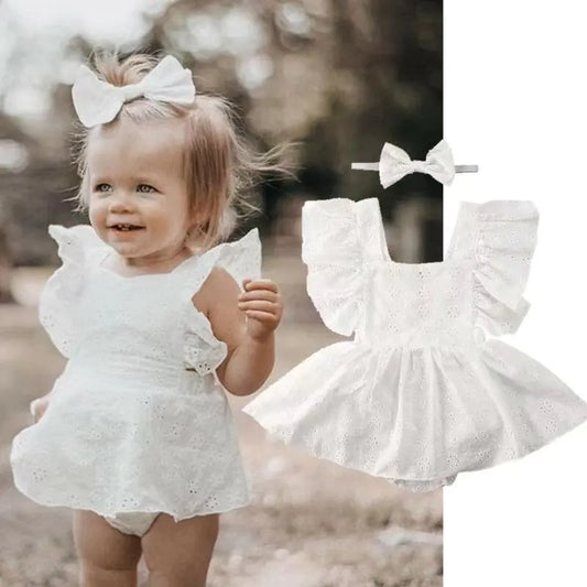 Solid Color Baby Girl Dress Onesie