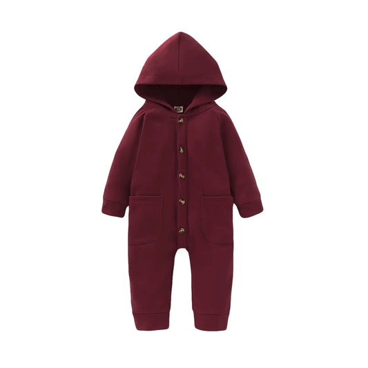 ❄️ Cozy Hooded Onesie – Autumn/Winter Baby Outfit