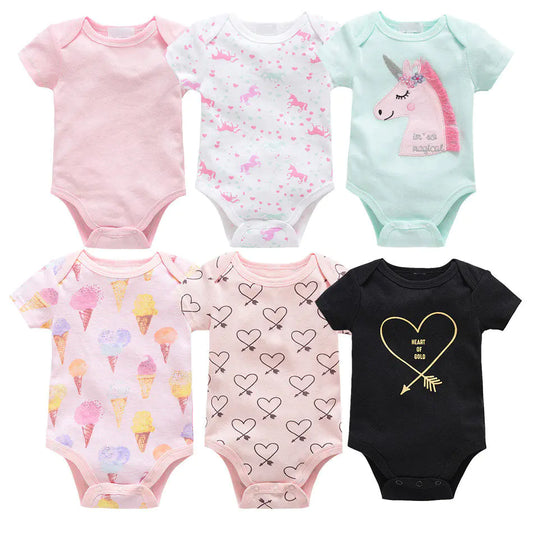 Summer Cotton Baby Outfit Set (6-Piece)