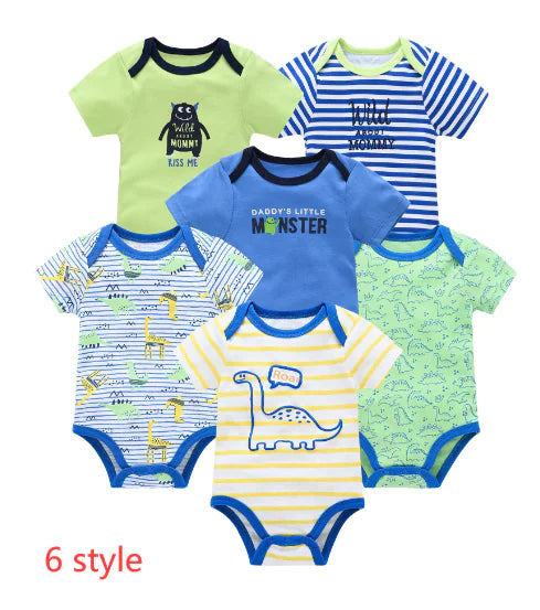 Summer Cotton Baby Outfit Set (6-Piece)