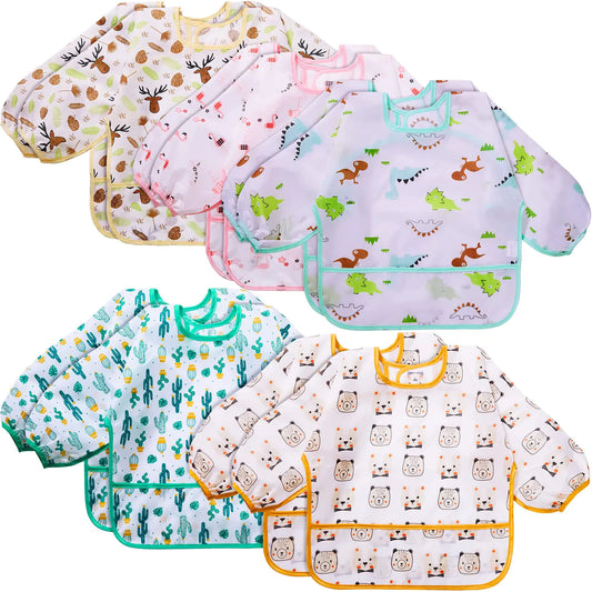 Taropo 10 Pack Long Sleeve Bibs for Babies
