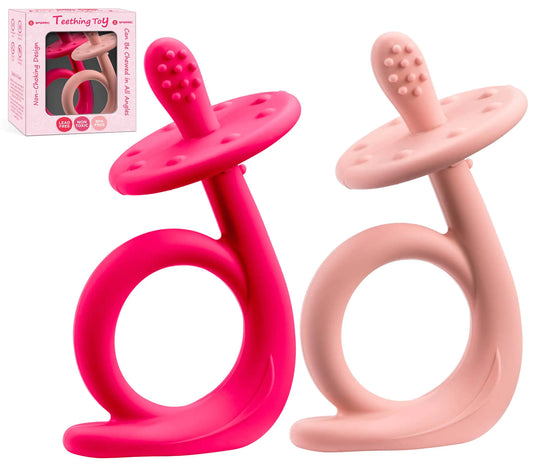 Soft Silicone Baby Teething Toys – BPA-Free Chew Ring for Infants