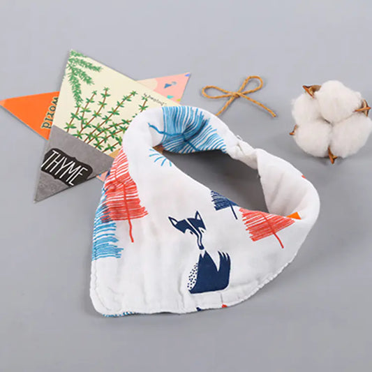 Cartoon Cotton Baby Bib – Soft, Absorbent & Adorably Printed