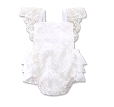Elegant White Lace Baby Romper – Special Occasion Outfit
