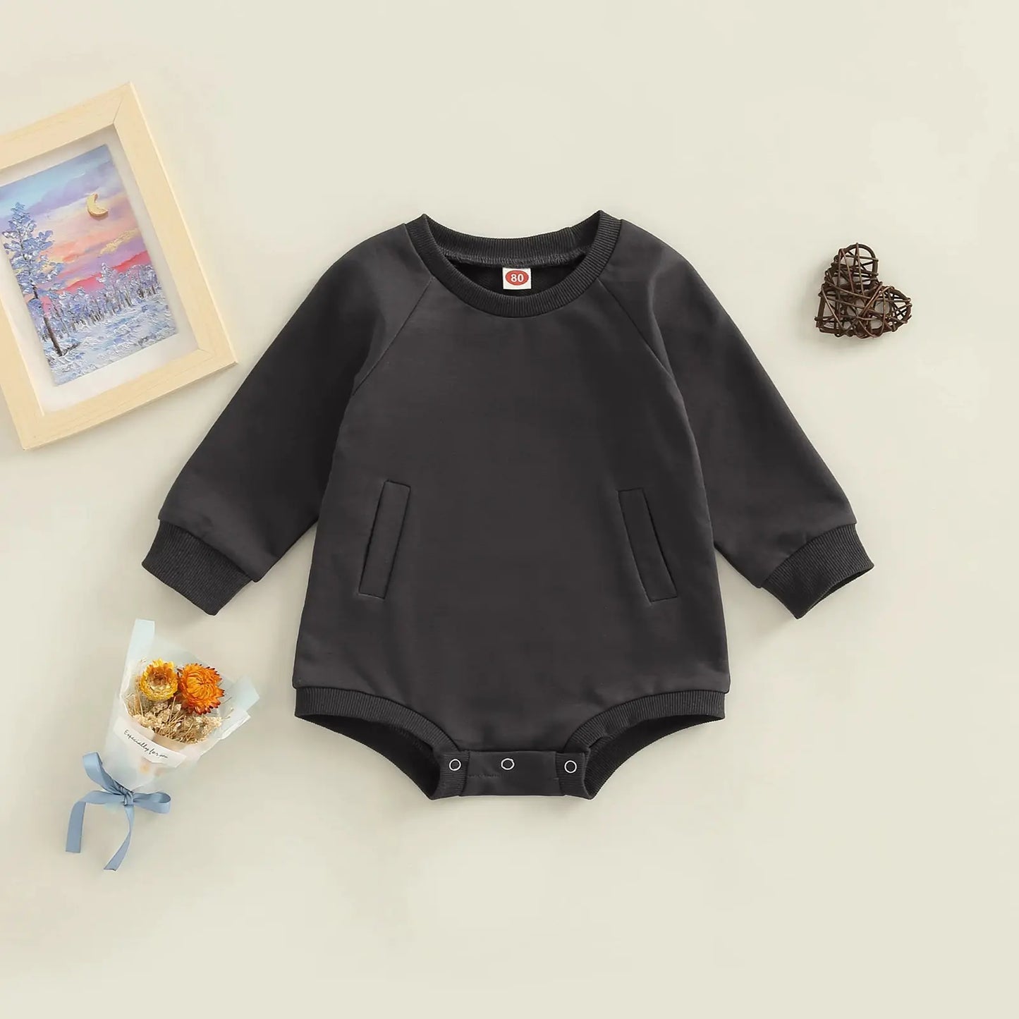 Cozy Solid Color Baby Romper – Neutral Everyday Wear