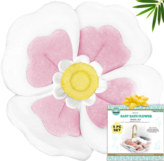 LotusBloom™ Flower Bath Mat – Sink Support for Newborns (Pink)
