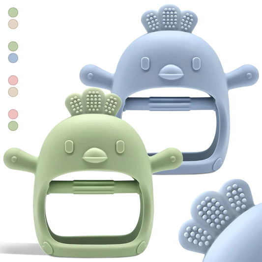 Whale-Shaped Silicone Baby Teether (2-Pack)