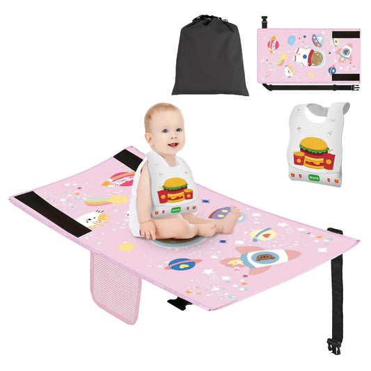 Airplane Seat Extender for Kids – Portable Toddler Airplane Bed with Safety Straps & Storage Pocket ✈️