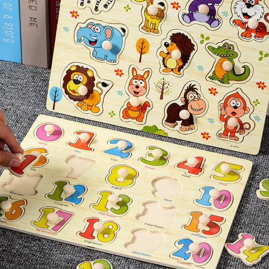 Mushroom Puzzle Board for Kids - Montessori Wooden Toy