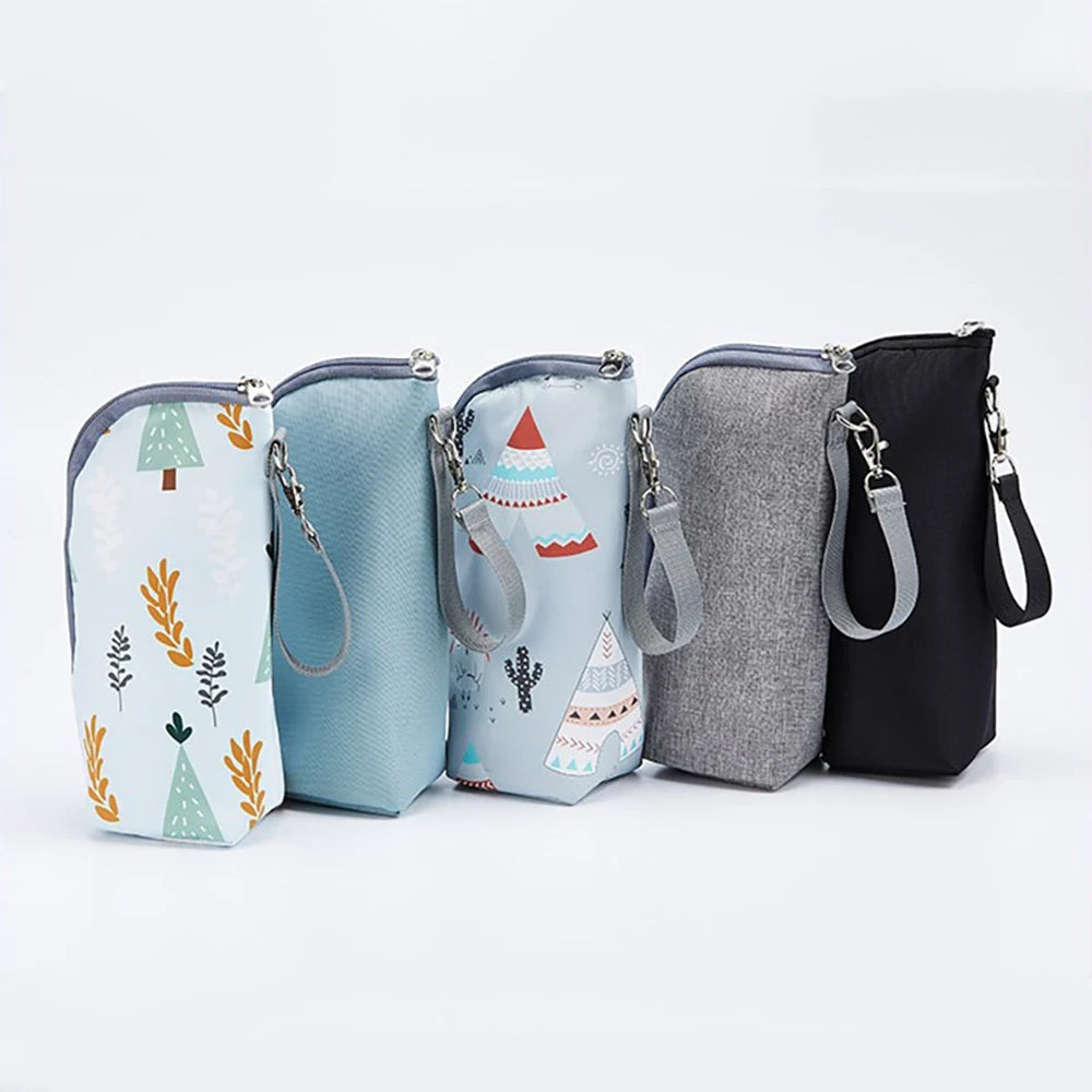 Baby Bottle Bag Bottle Warmer Baby Feeding Aluminum Mold Insulation Outing Stroller Hanging Bag For Storage Cups Drinks