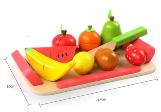 Montessori Wooden Fruit Cutting Crate
