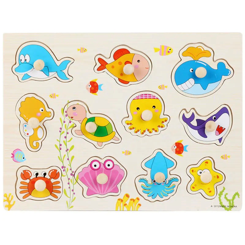 Mushroom Puzzle Board for Kids - Montessori Wooden Toy