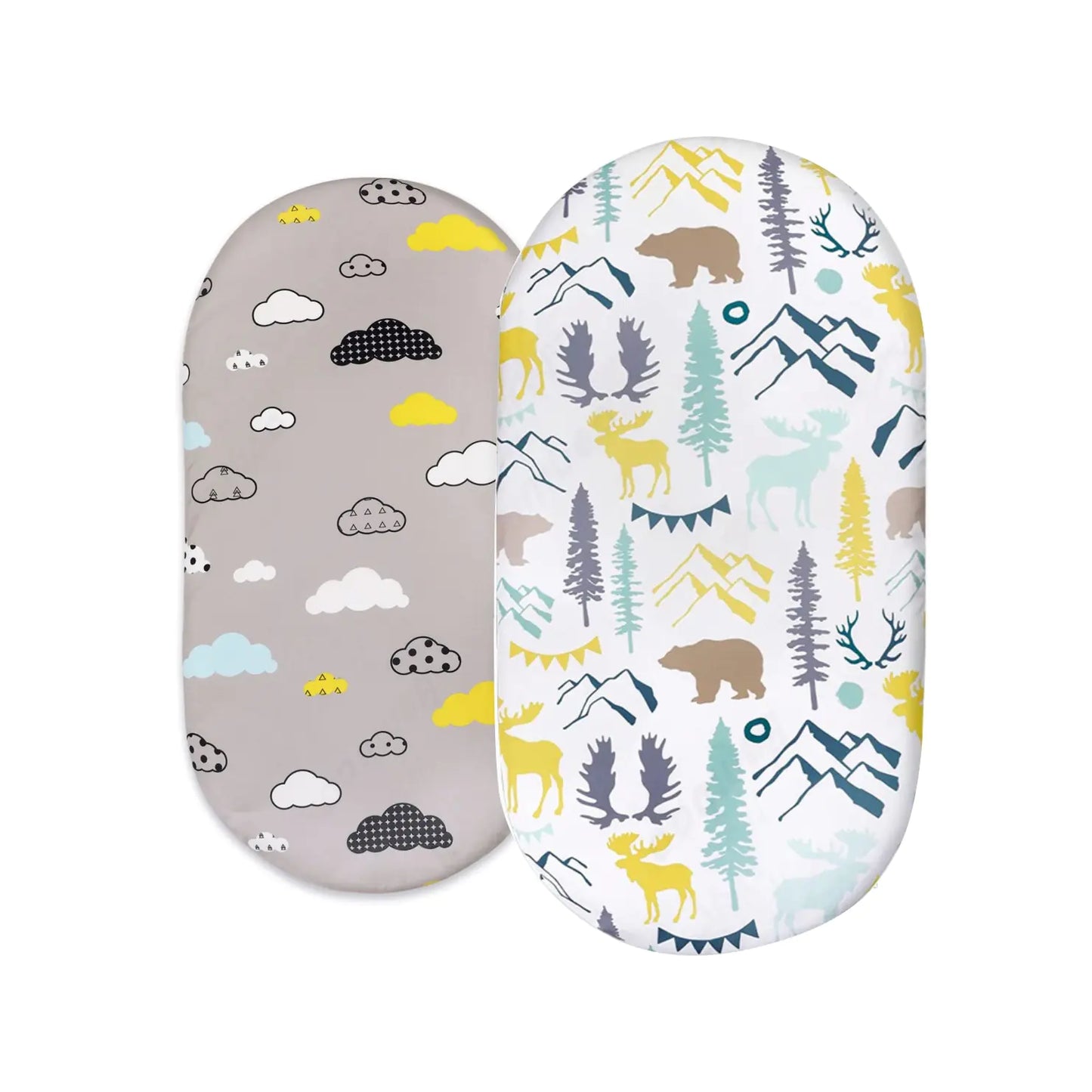 Cozy Elastic Fitted Cradle & Changing Table Sheet – Safari & Floral Prints