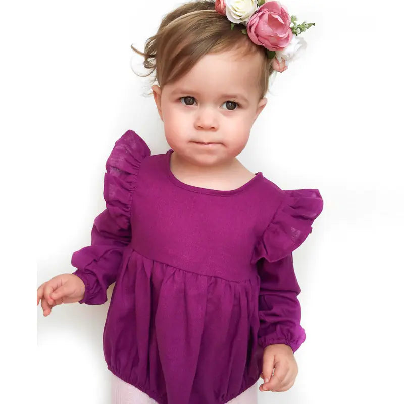 Cotton Flutter Sleeve Baby Bodysuit