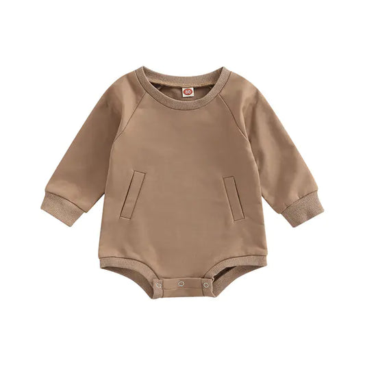 Cozy Solid Color Baby Romper – Neutral Everyday Wear