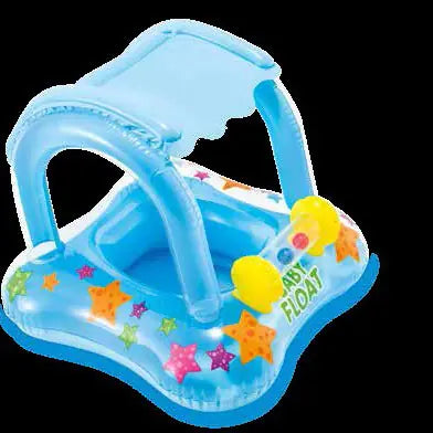 Kindora Baby Swim Float — Inflatable Pool Float with Car Canopy
