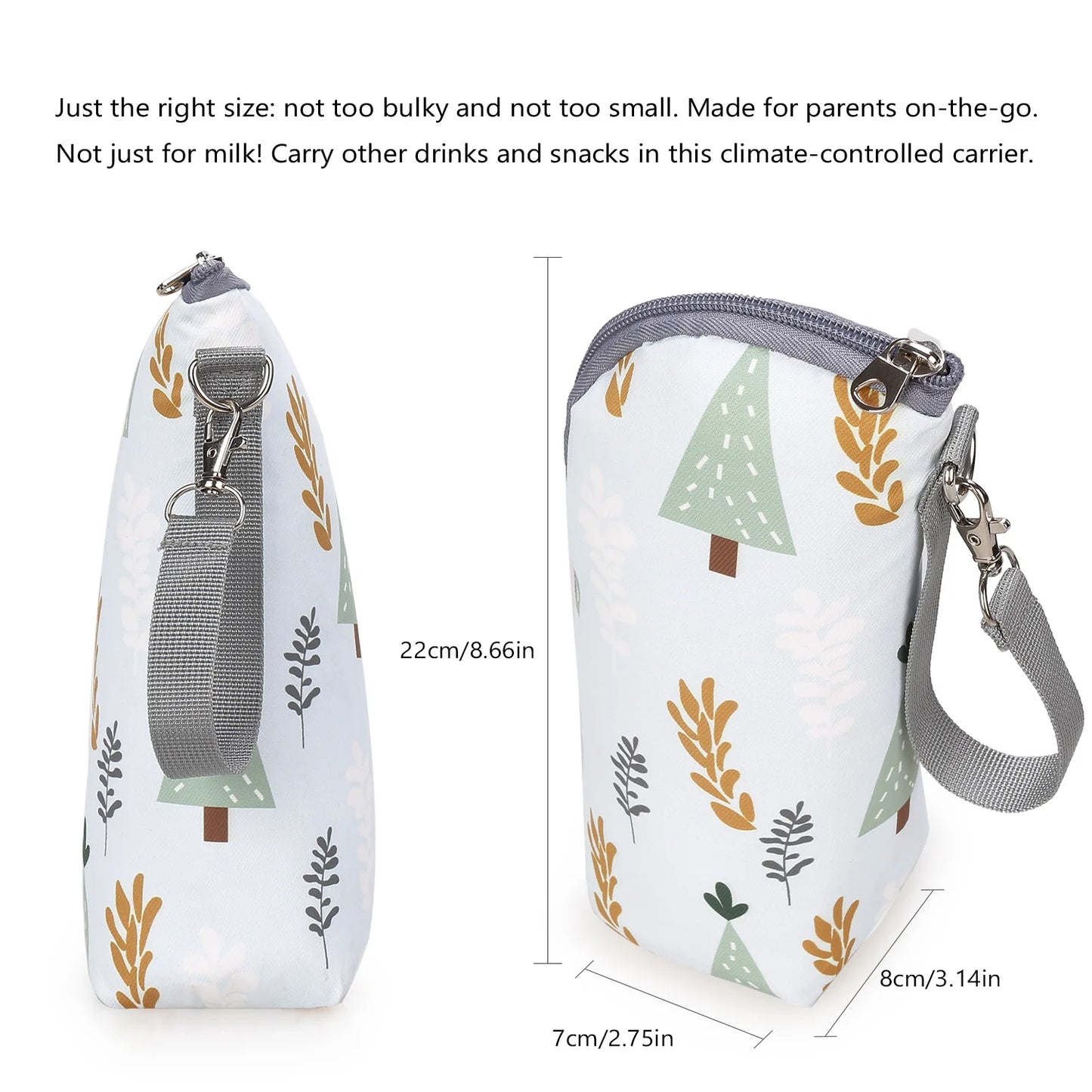 Baby Bottle Bag Bottle Warmer Baby Feeding Aluminum Mold Insulation Outing Stroller Hanging Bag For Storage Cups Drinks