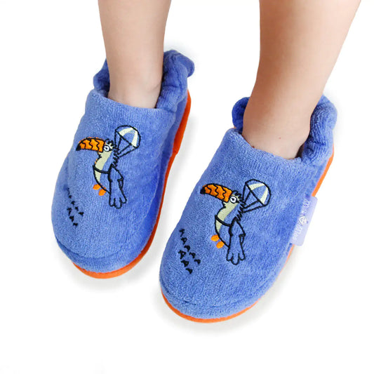 Milk&Moo Flying Toucan Kids Slippers (Light Blue)
