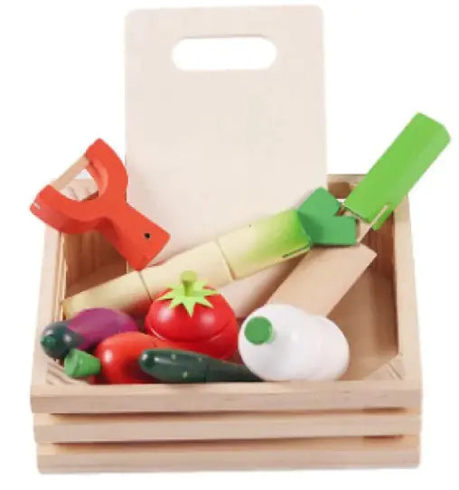 Montessori Wooden Fruit Cutting Crate