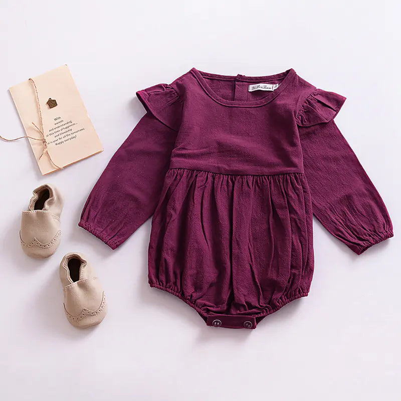 Cotton Flutter Sleeve Baby Bodysuit