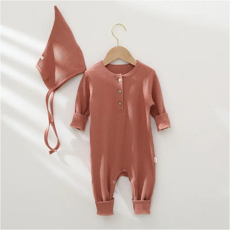 Kindora Autumn Baby Onesie — Cozy Solid Color Sleepwear