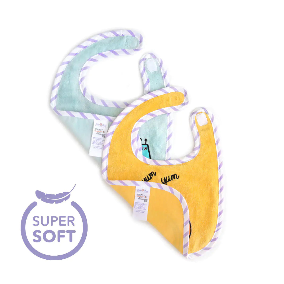 🐱🐌 Towel Baby Bib Set – Cat & Snail | Ultra-Soft & Absorbent