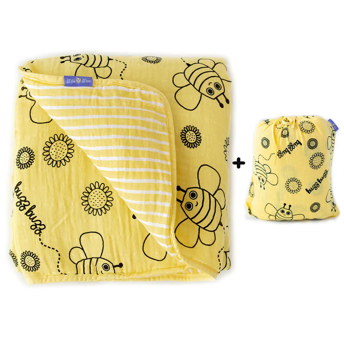 🐝 Buzzy Bee Turkish Cotton Baby Blanket