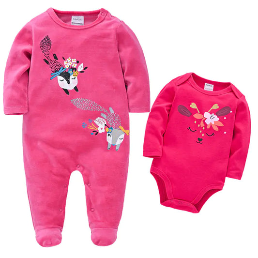 Cozy Velvet Baby Romper Set – Multiple Styles