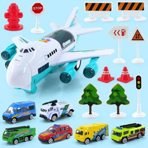 Interactive toddler audio-visual airplane plaything