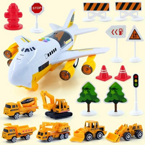 Interactive toddler audio-visual airplane plaything