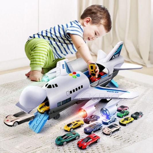 Interactive toddler audio-visual airplane plaything