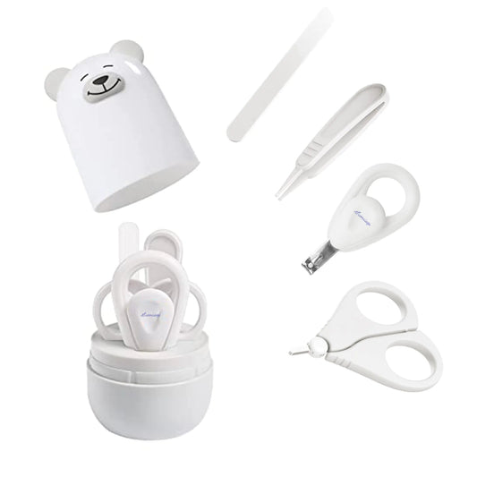 Kindora Baby Grooming Kit — Nail Clippers & Care Set with Case (White)
