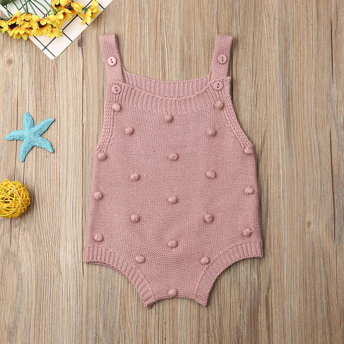 Kindora Knit Baby Romper — Cotton Sleeveless Outfit