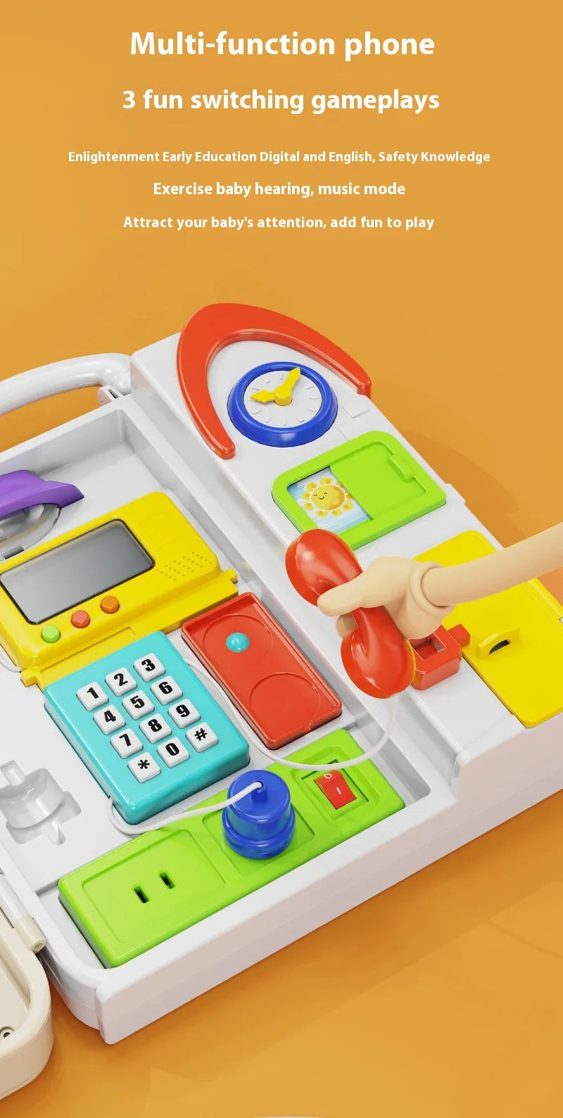 🧩 Montessori Busy Board – Interactive Toddler Learning Toy with Locks, Gears & Shapes