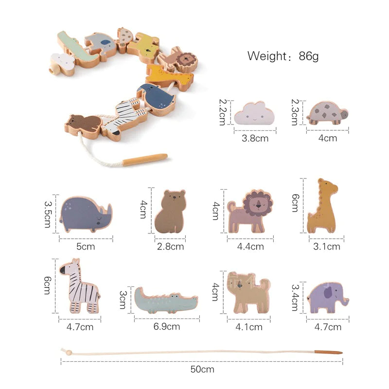 Montessori Wooden Animal Balance Stackers – Educational Toy for Toddlers