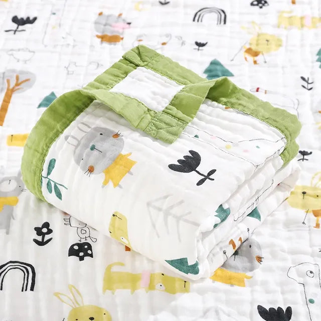Kindora Unicorn Cotton Swaddle — 6-Layer Muslin Baby Blanket