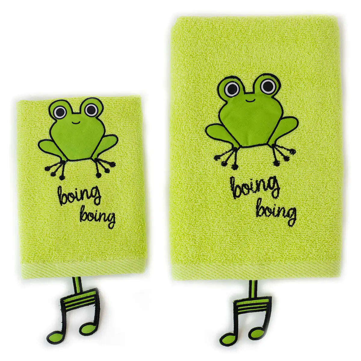 Milk&Moo™ Cacha Frog Baby Towel Set – 2 Ultra-Soft Cotton Towels