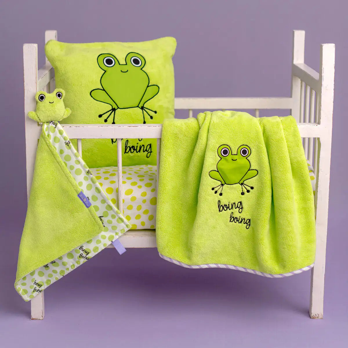 Milk&Moo™ Cacha Frog Baby Blanket Set – Blanket & Hooded Towel
