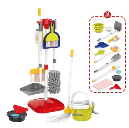 Kindora Toddler Cleaning Playset — Montessori Pretend Play Housekeeping Kit