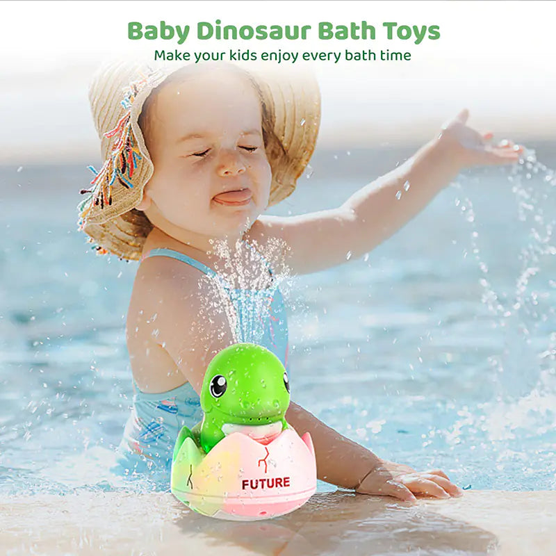Light-Up Dino Bath Toy – Water Spray Fun