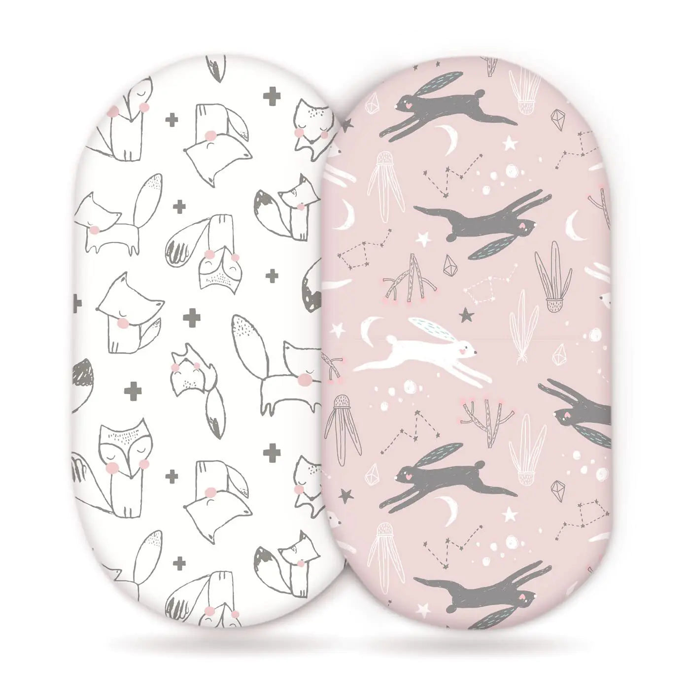 Cozy Elastic Fitted Cradle & Changing Table Sheet – Safari & Floral Prints